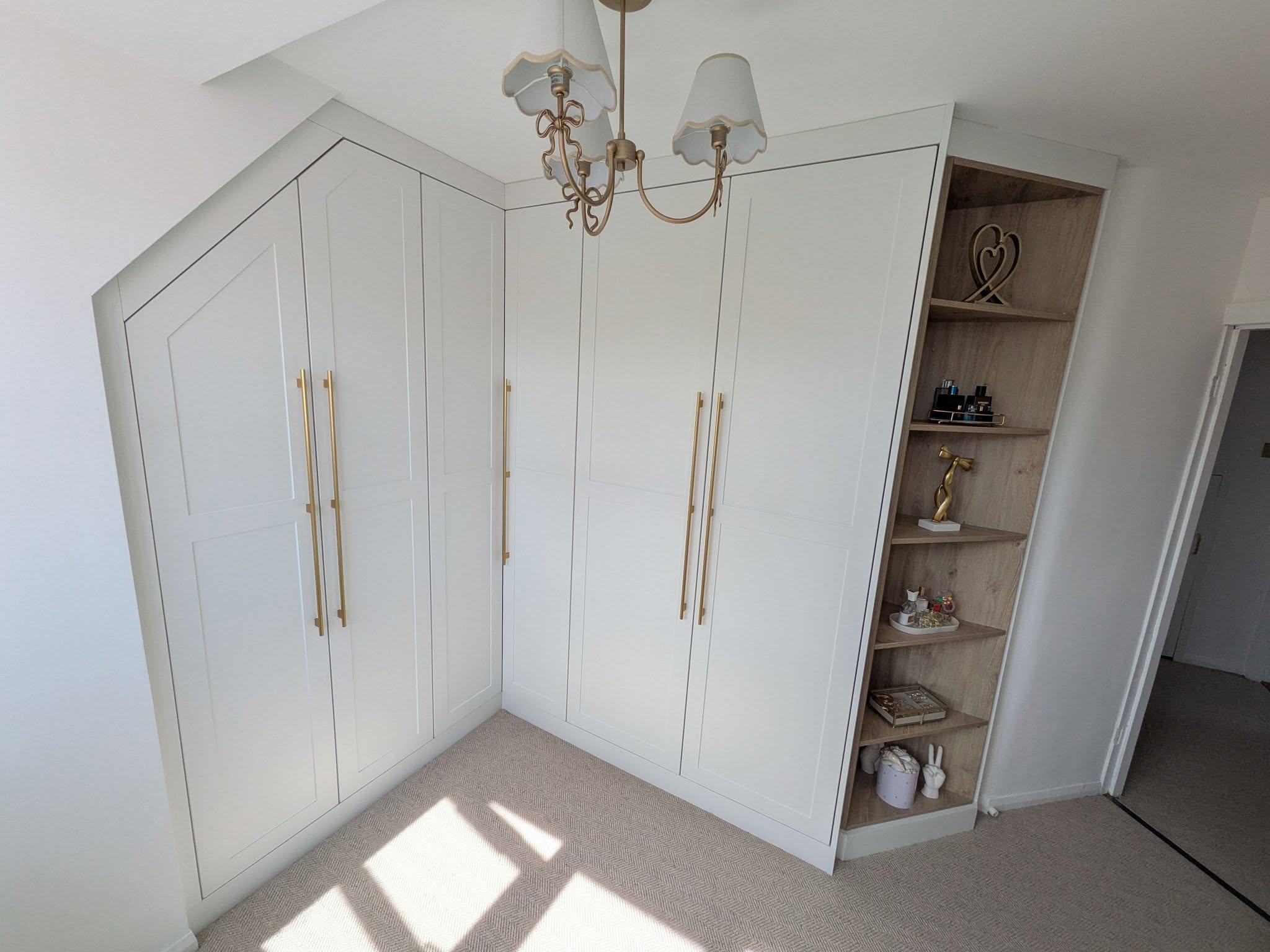 Bespoke Corner Fitted Wardrobes for a Sloped Ceiling in South Shields